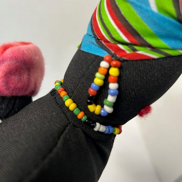 Vintage 2008 Handmade African Mother figure Doll with Baby on Back - Picture 8 of 9